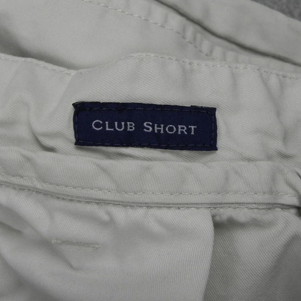 Vineyard Vines Club Shorts Mens 35 Classic Fit Chino White Solid Flat Front